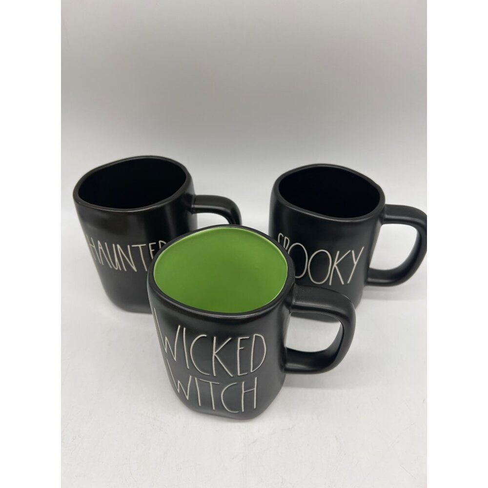 Rae Dunn Set Of 3 Haunted, Spooky, Wicked Witch Ceramic Mugs